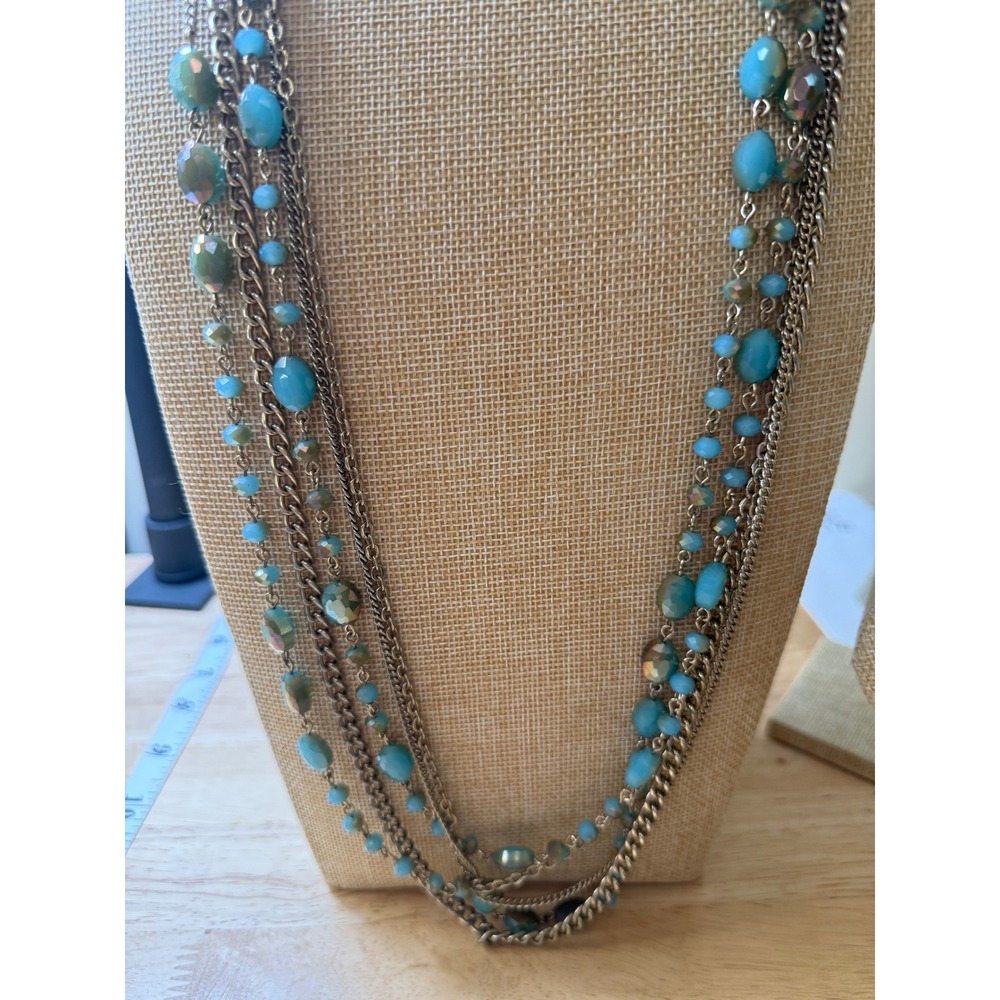 Boho Coastal‎ Beaded Multi-Strand Statement Necklace Cookie Lee